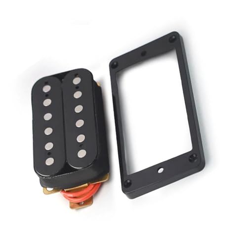 Gitarren-Tonabnehmer 6-saitiger Humbucker-Tonabnehmer Für E-Gitarre, Doppelspulen-Tonabnehmer Für E-Gitarre Mit Montagerahmen, Gitarrenzubehör (Color : Black Neck)