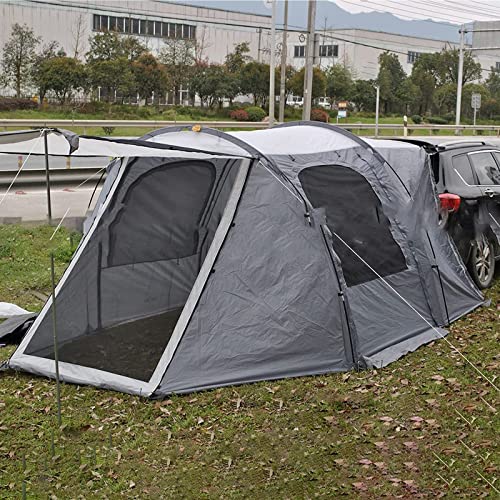 Auto Heckzelt, Auto Boot Zelt Faltbare Backend Erweiterung, Suv Auto Kofferraum Zelt Auto Heckklappe Markisen Sonnenschutz Doppeltür Auto Zelte Outdoor Camping, 5-8 Leute , COAPAK , Grey , 445*280*18