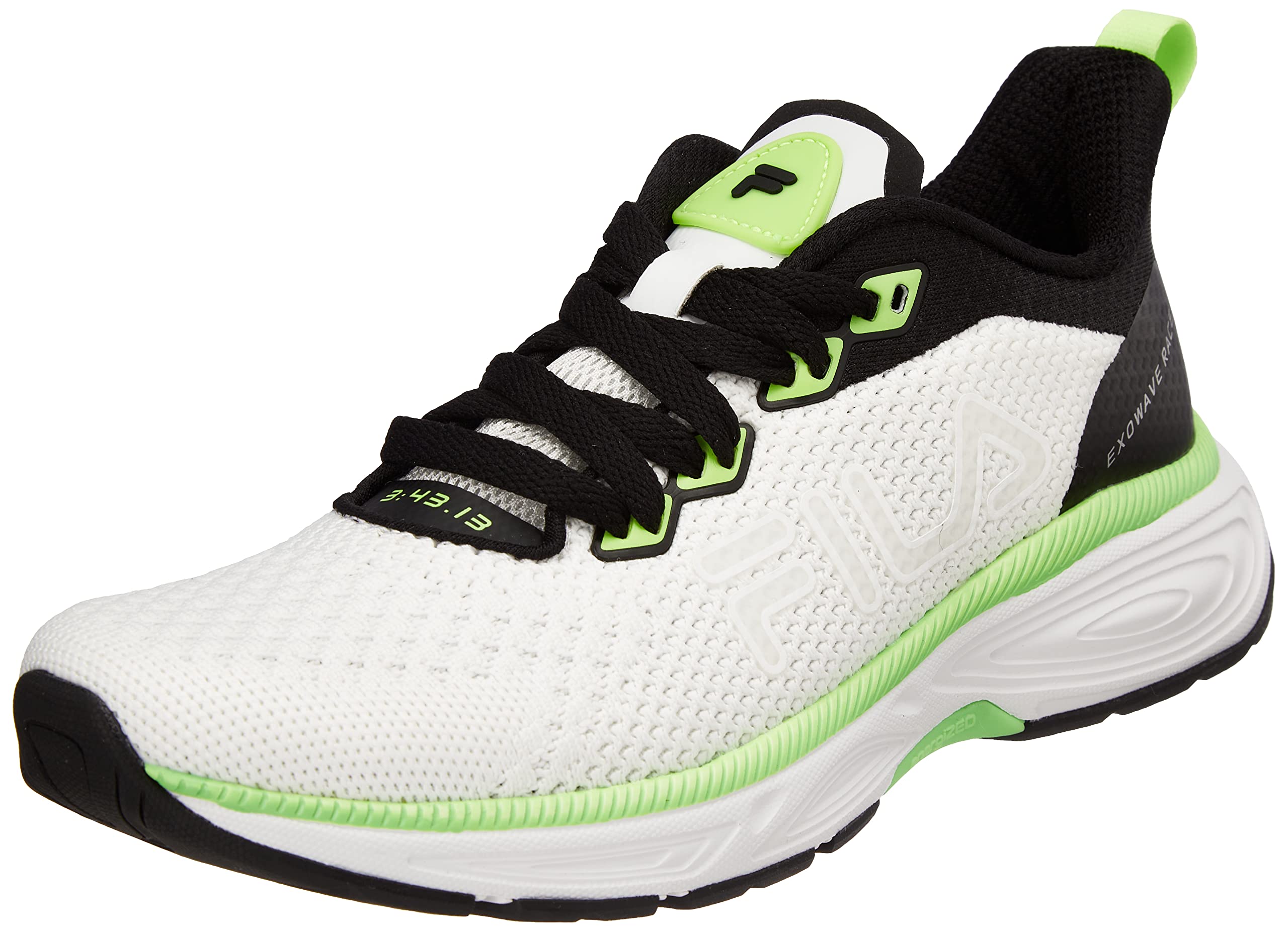 FILA Damen EXOWAVE Race WMN Laufschuh, White-Neon Green-Black, 36 EU