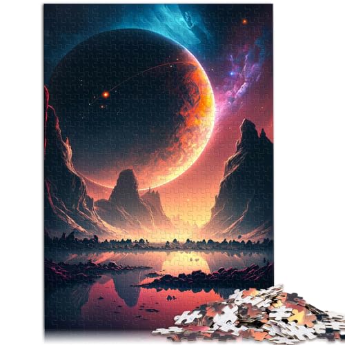 Puzzle Dawn of Space Landscapec Puzzle für Erwachsene Das 1000-teilige Holzpuzzle eignet ganze Familie und die 1000 Teile (50 x 75 cm)