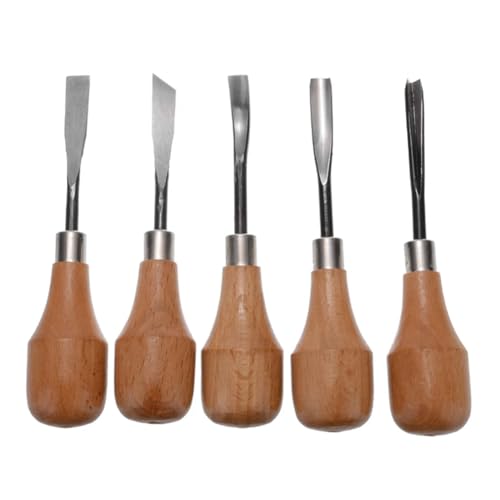 Richeyty Holzschnitzmesser Set 5 Stück Holzschnitzwerkzeuge Holzschnitzwerkzeug Meißel Für Holzbearbeitung Drehmaschine Haushaltsgeräte DIY Handwerkzeuge