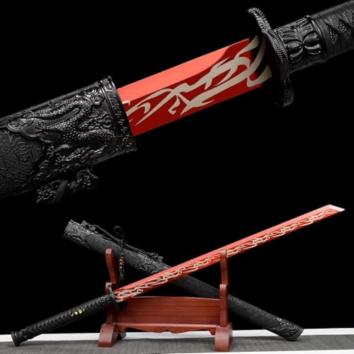 MAUXpIAO sword 110 cm Broadsword/Sharp/Katana Sword Hand-Forged High Manganese Steel Collections, Gifts, Halloween, Role-Playing Games, Martial Arts Exercises katana/A/110cm