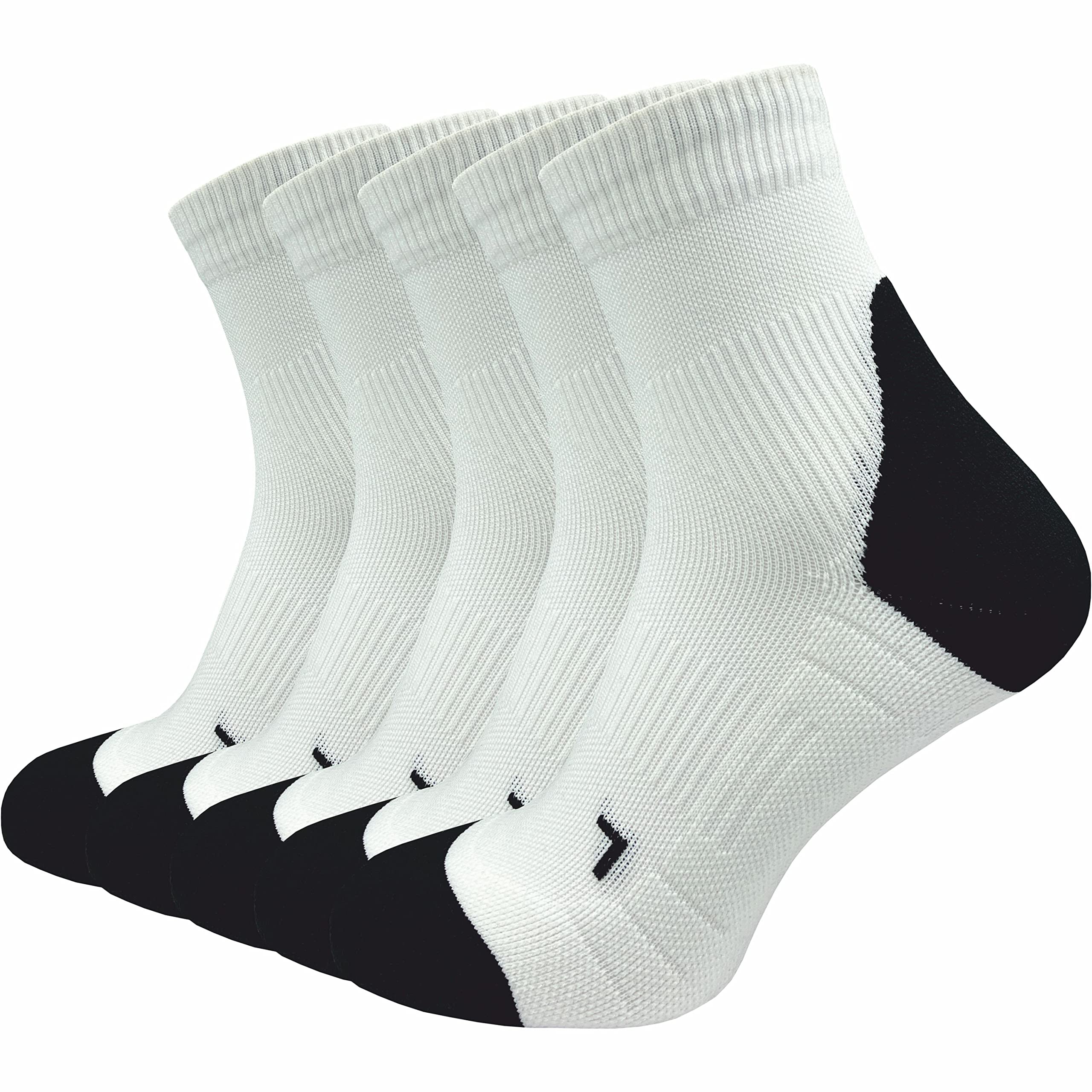 GAWILO 5 Paar Herren Laufsocken mit Kompression | Sportsocken | Anti-Blasen Schutz | Atmungsaktiv & Feuchtigkeitsregulierend (as3, numeric, numeric_47, numeric_50, regular, regular, weiß, 47-50)