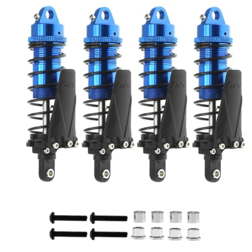 Carriere 4PC Metall RC Huckepack Stoßdämpfer Loch zu Loch 90mm für 1/10 RC Crawler Auto -4 TRX4 Axial SCX10II D90 CC01 Teile, Blau