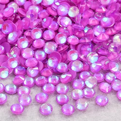 Bulk Flatback Strasssteine, Kristall Hotfix, 1440 Stück Hotfix-Strasssteine, Nicht-Hotfix-Strasssteine, Glitzer-Strasssteine, Kristall-Strass-Diamant-Nagel-Charms, Nagelkunst-Dekorationen(Dk Amethyst