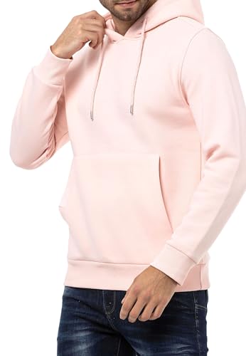 Cipo & Baxx Herren Kapuzenpullover Basic Hoodie Premium Sweatshirt Sweater CL557 Pink M