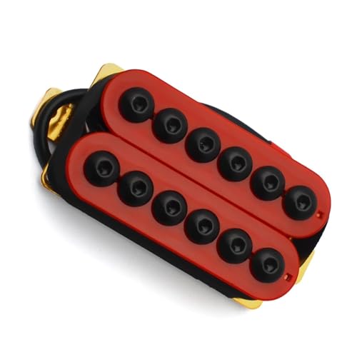 Rote, exquisite, verstellbare Humbucker-Tonabnehmer aus Metall für E-Gitarre, Kunststoff-Spulen-Gitarrenteile Single-Coil-Tonabnehmer (Color : Neck)