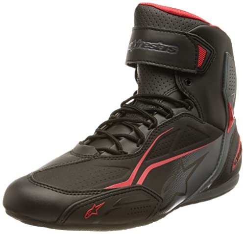 Alpinestars 2510219131-42 Motorradstiefel Faster-3 Shoes Black Gray Red, Schwarz/Grau/Rot, 42