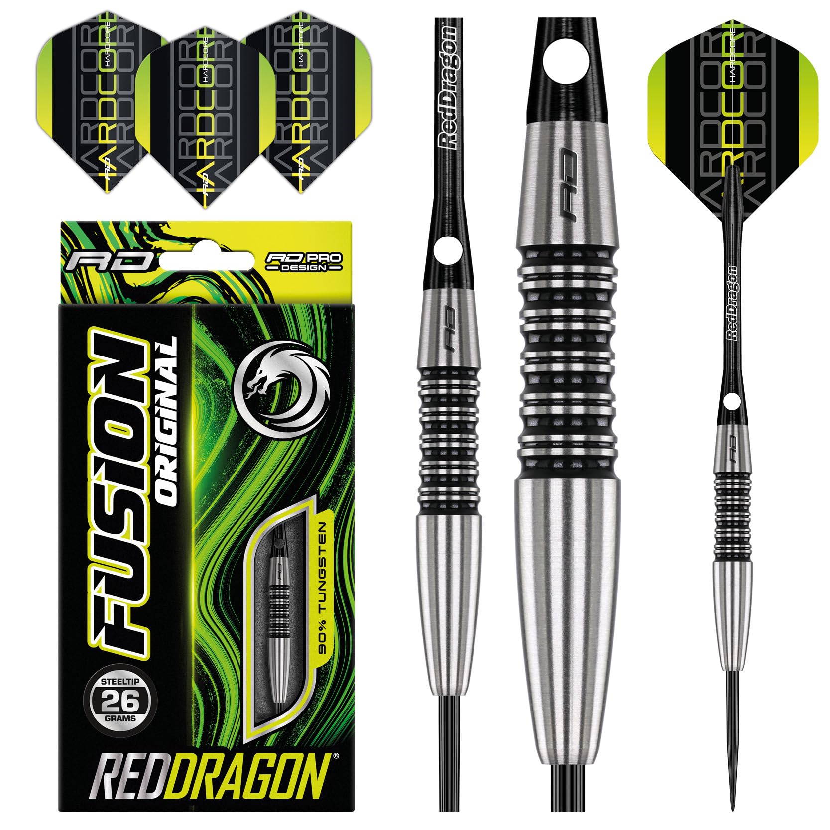 RED DRAGON Fusion: 26g Dartpfeile mit Flights und Schäfte