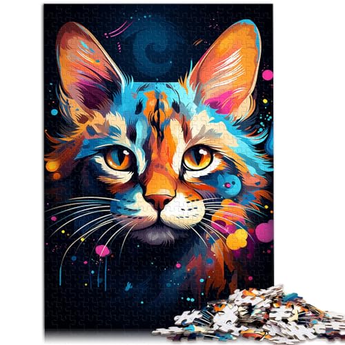 Puzzle-Geschenk: Geheimnisvolle Savannenkatze, Puzzle für Erwachsene, 1000-teiliges Puzzle aus Holz, zum Stressabbau, schwierige Herausforderung, 1000 Teile (50 x 75 cm)