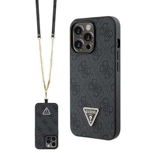 Guess GUHCP13XP4TDSCPK Hülle für iPhone 13 Pro Max 6.7" Schwarz hardcase Crossbody 4G Metal Logo