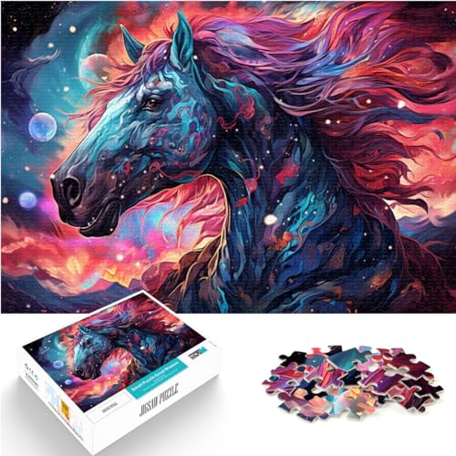 Puzzle mit 1000 Teilen, buntes Pferd, Holzpuzzle, Spielzeug, Puzzle, Lernspiele, Stressabbau-Puzzle, 1000 Teile (50 x 75 cm)