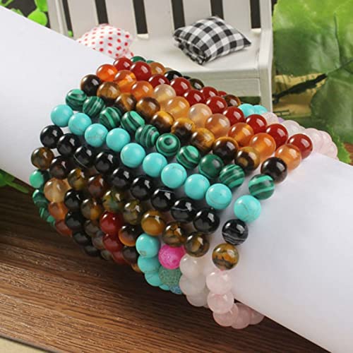 10 Stück Multi Style Quarz Stein 8 mm runde Perlen Chakra Armbänder für Damen Modeschmuck