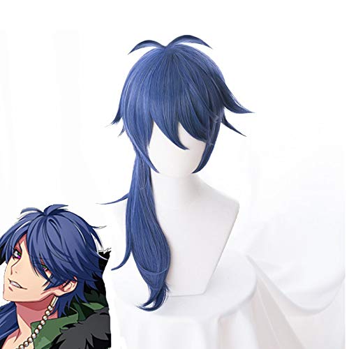 LINLINCD Cosplay wig Anime Hypnosismic Division Schlacht um Rap Drb Abenteuer Posse Würfel Arisugawa Live oder Dead Blue Synthetik Haar Perücken Cosplay Perücke