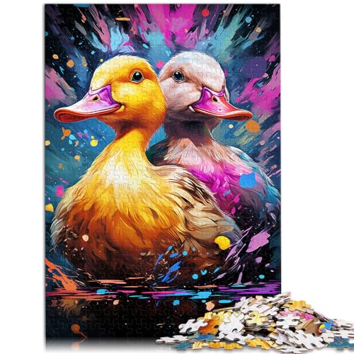 Puzzle, Lernspiele, bunte süße Ente für Erwachsene, 1000 Teile, Puzzle, Geschenke, Holzpuzzle, Familienunterhaltungsspielzeug, 1000 Teile (50 x 75 cm)