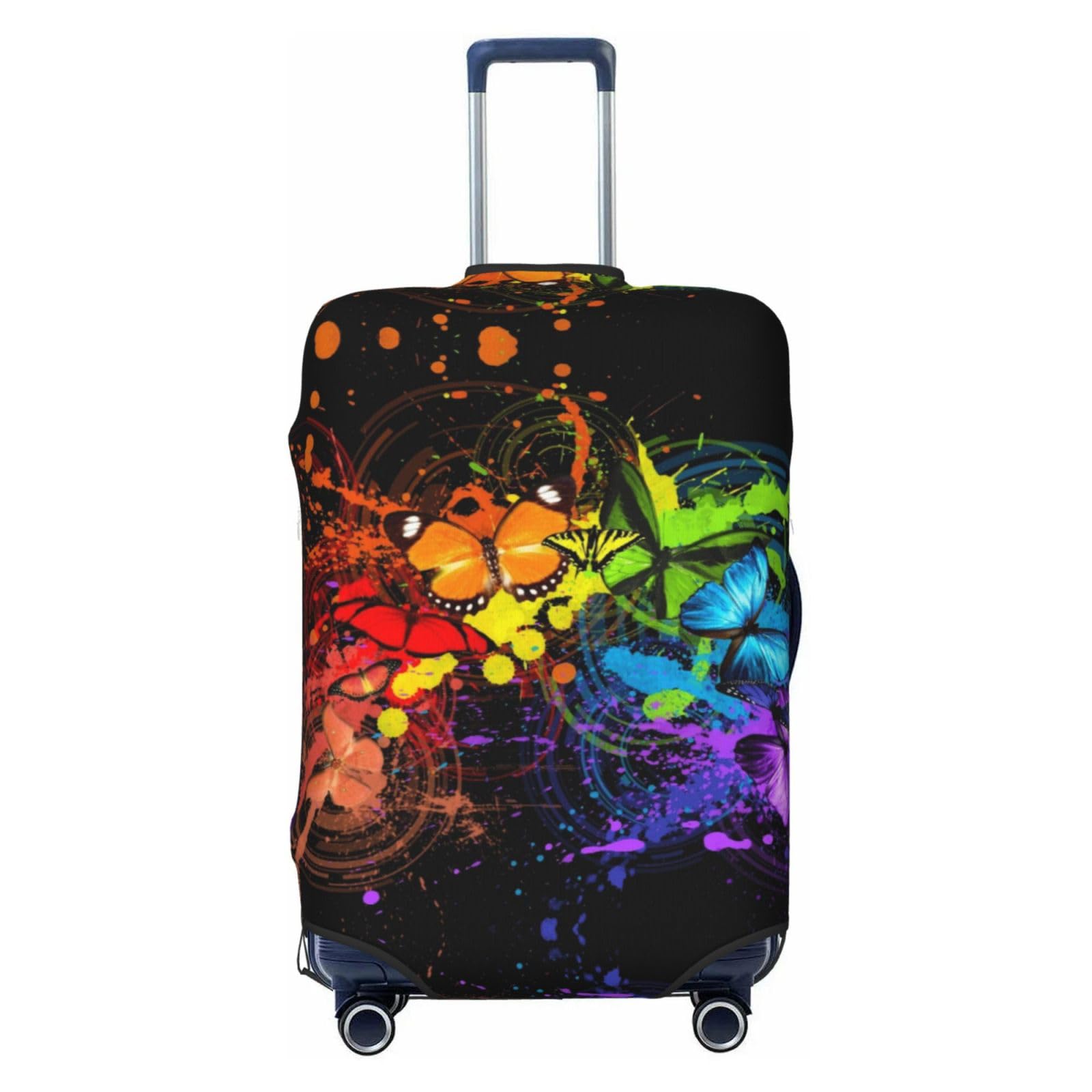 Miniks Reisegepäckhülle mit Graffiti-Schmetterling-Druck, strapazierfähig, passend für 45,7 - 81,3 cm große Gepäckstücke, Größe XL, Schwarz, X-Large