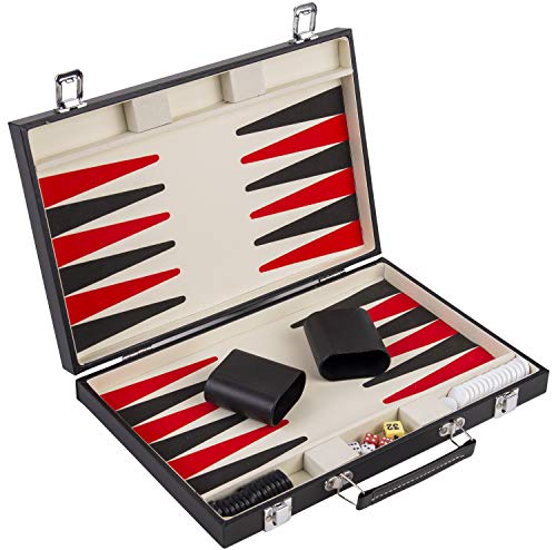 Engelhart - Schwarzes und weißes rotes Backgammon 36 cm - 250505