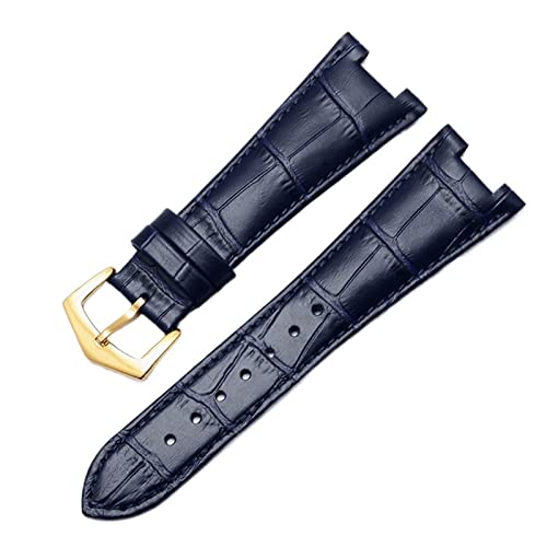 YIHANSS Uhrenarmband aus echtem Leder für Patek Philippe 5711 5712G Nautilus-Uhren, Herren- und Damenuhrenarmband mit spezieller Kerbe, 25 mm x 12 mm