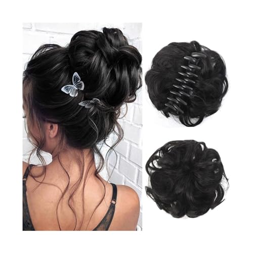 Haarteil Synthetischer Haarknoten, Clip-in-Chignon-Haarteil, lockiges, unordentliches Haar, Pferdeschwanz-Haarverlängerungen, Scrunchie-Haarteile for Frauen Haarverlängerung(2)