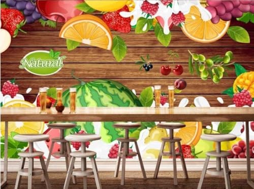 Grünes Frisches Obst 3D Tapete Poster Restaurant Schlafzimmer Wohnzimmer Sofa TV Dekorative Wand-350cm×256cm