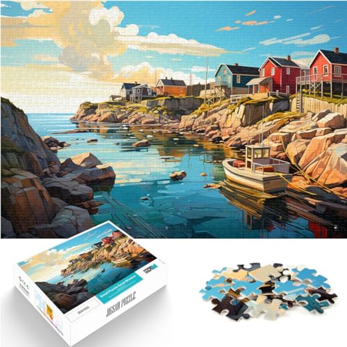 Puzzle, farbenfrohes schwedisches Westküsten-Puzzle, 1000 Teile, Puzzle für Erwachsene, Holzpuzzle, anspruchsvoll, aber unterhaltsam und humorvoll, 1000 Teile (50 x 75 cm)