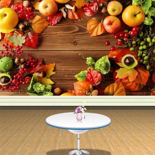 Frisches Obst Äpfel Weintrauben 3D Tapete Poster Restaurant Schlafzimmer Wohnzimmer Sofa TV Dekorative Wand-150cm×105cm