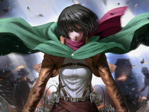 HfmQuisutron Jigsaw Puzzle 1000 Stück Japanische Abenteuer Anime Eren.Jaeger Poster für Spaß Erwachsene Holzpuzzle Lernspielzeug Geschenk Pq39Ay