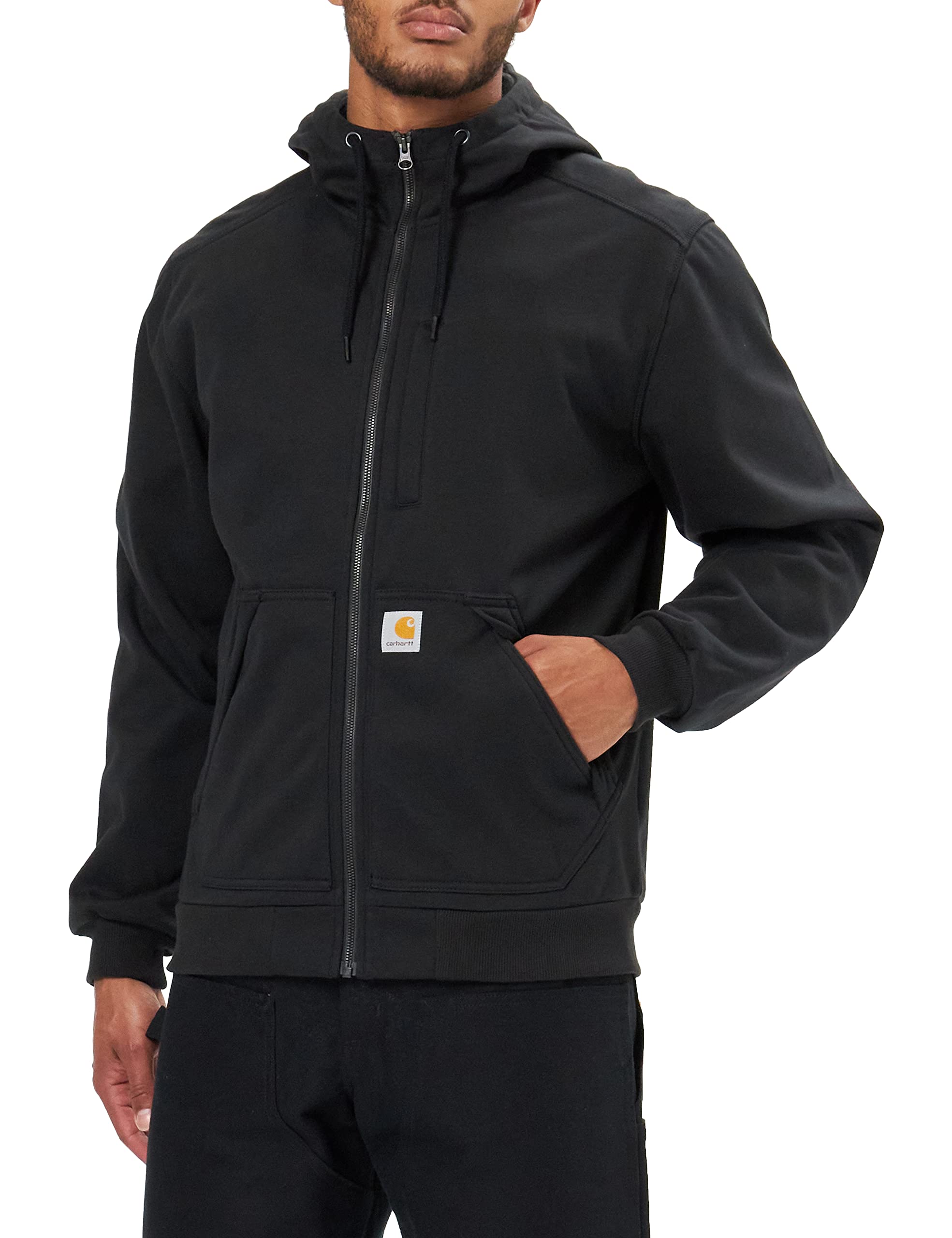 Carhartt Herren Wind Fighter® mittelschweres Full-Zip Sweatshirt, Schwarz, L