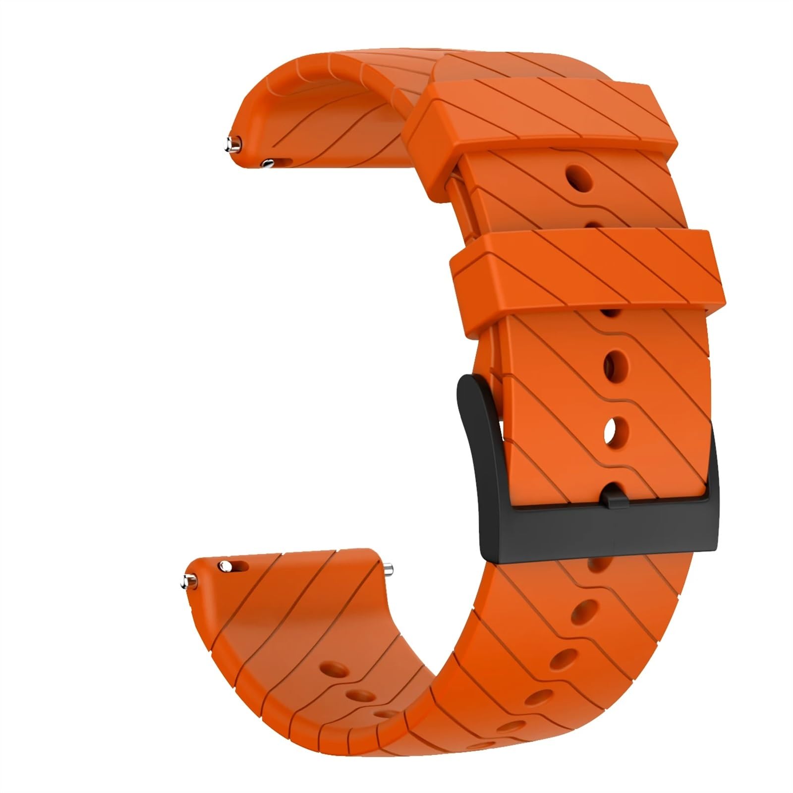 THBGTCNQ 24 mm Silikon-Uhrenarmband, Schnellwechselarmband for herkömmliche Uhren, Smartwatches, Sportuhren, Ersatzarmband(Orange)