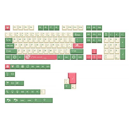 PBT Farbstoff-Tastenkappen, Kirschprofil, Kreidefarbe für MX-Schalter, mechanische Tastatur, Tastenkappen-Set, 136 Tasten, PBT-Tastenkappen, Kirschprofil, 136 Stück