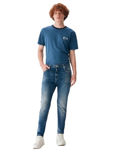 LTB Jeans Herren Jeans Reeves Schlank aus Baumwollmischung Tapered Denim mit Mittlere Taille in Mittel Blau