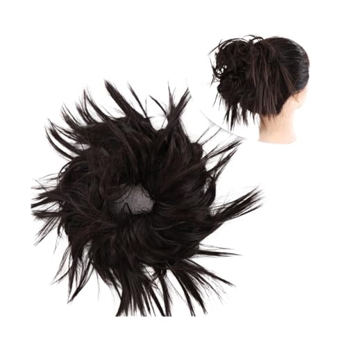 Haarteile Haarknoten Synthetische Haarknoten-Extensions, chaotisch, lockig, elastisch, Haargummis, Haarteile, synthetische Chignon-Donut-Hochsteckfrisuren, Haarteile for Frauen Brötchen Haare(Q17-4)