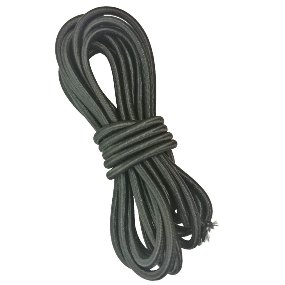 Kajak Paddel Leine, Elastisches Bungee-Seil for Bootskajaks, Paddelleine, Kanu-Angelrutenleine, Surf-Zurrgurt, Dachgepäckträger, dehnbares, aufgerolltes Schlüsselband for Kajaks(Black,10M 5mm)