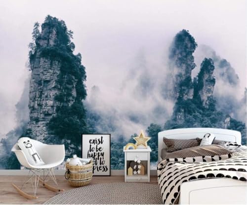 Alpiner Weißer Nebel 3D Tapete Poster Restaurant Schlafzimmer Wohnzimmer Sofa TV Dekorative Wand-200cm×140cm