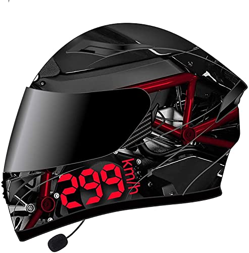 Bluetooth Klapphelme Motorradhelm,Modularer Integralhelme Motorradhelme Anti-Fog Doppelvisier Motorrad-Helm Roller-Helm Scooter-Helm Mofa-Helm,ECE Zertifiziert (Color : B, Größe : M)