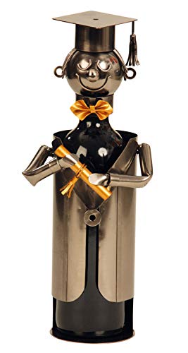 Mel-O-Design Moderner Weinhalter Akademiker Student Höhe 33 cm Weinflaschenhalter Geschenk