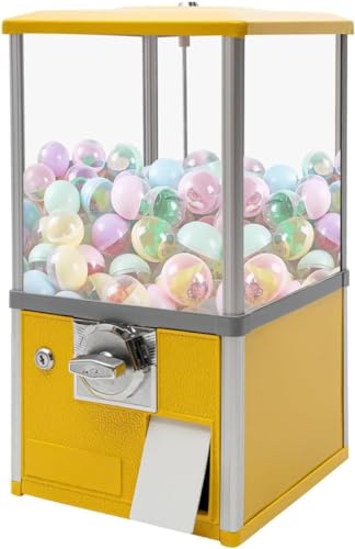 Kaugummiautomat, Verkaufsautomaten für Unternehmen, Kapselautomat mit Schlössern für Kapselspielzeug mit 4,5–5,5 cm Durchmesser für Zuhause, Spieleläden und Einzelhandelsgeschäfte, Gelb