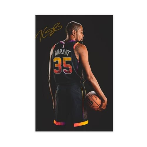 HACERR Kevin Durant Phoenix Suns, signiertes Foto, Autogramm, Poster, Wandkunst, Heimdekoration, Leinwand-Poster, Schlafzimmer, Dekoration, Landschaft, Büro, Raumdekoration, Geschenk, 60 x 90 cm