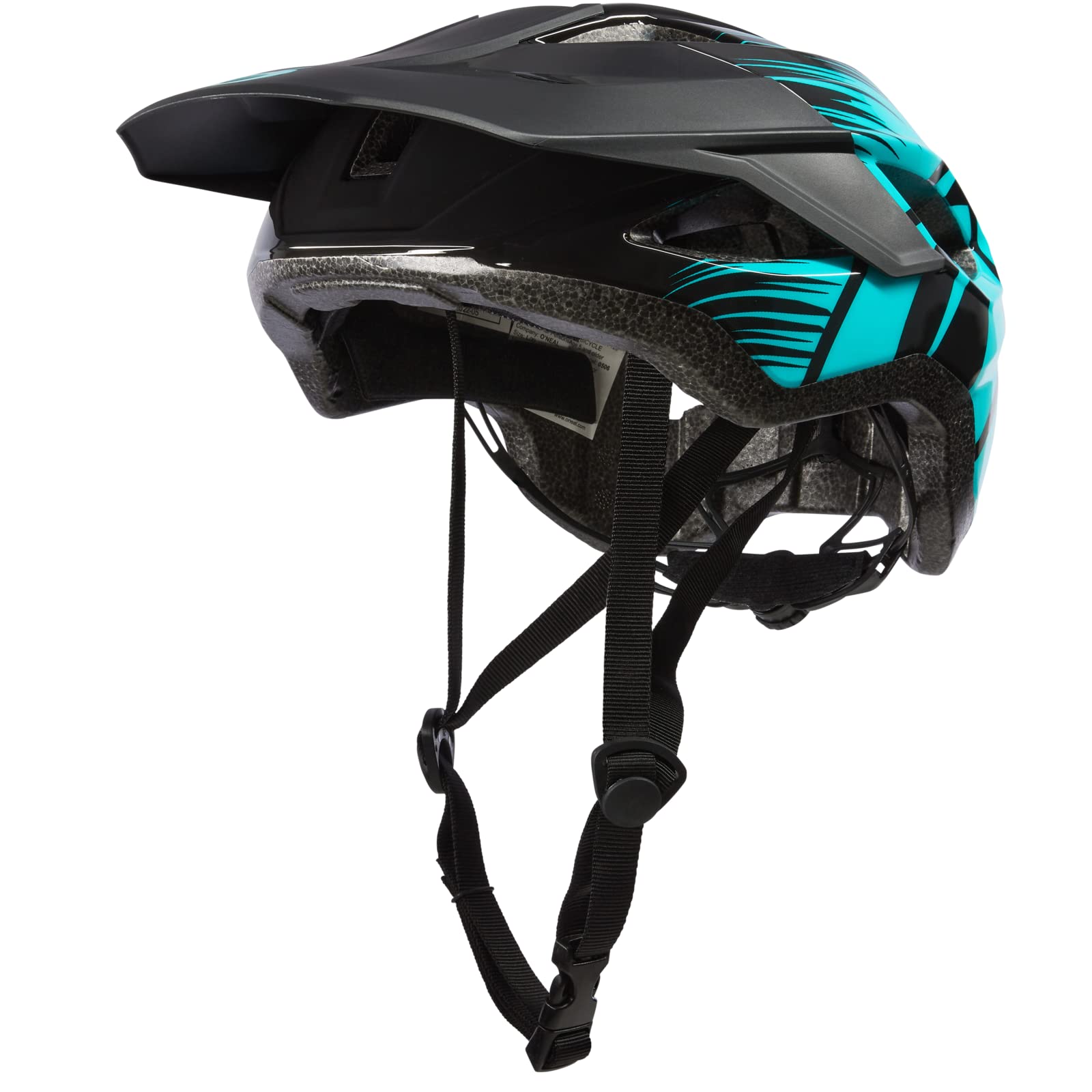 O'NEAL | Mountainbike-Helm | Enduro All-Mountain | Verschmolzene innere EPS & Außenschale für bessere Langlebigkeit | Matrix Helmet Split V.23 | Erwachsene | Schwarz/Türkis | L/XL (58-61 cm)