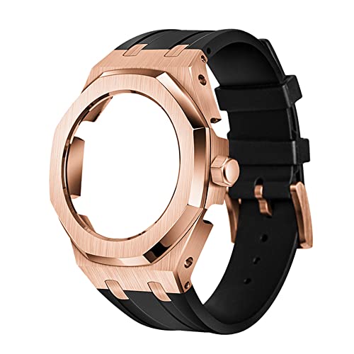 IOTUP Gummi-Uhrenarmband, geeignet für GA2100/2100, Edelstahl-Metallgehäuse, Fluorkautschuk-Armband, Modifikationswerkzeuge, Einheitsgröße, Achat