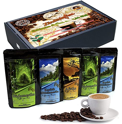 Geschenk Set - Länder Kaffee aus aller Welt - Kaffeebohnen im Geschenkkarton , das perfekte Geschenk