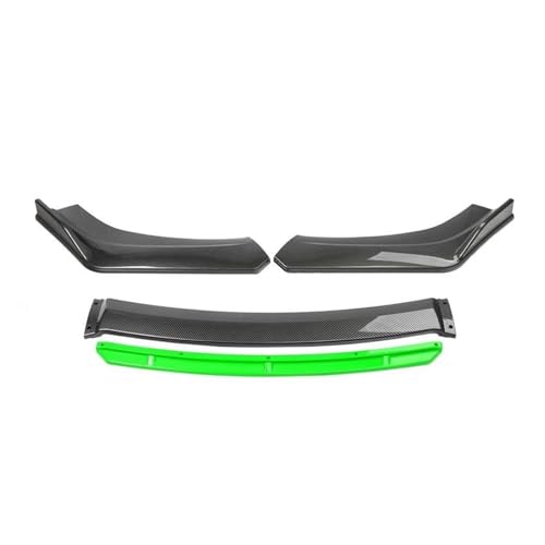 Splitter 4 STÜCKE Universal Auto Frontstoßstange Lip Body Kit Spoiler Splitter Diffusor Weiß Carbon Fiber Splitter ABS Kunststoff Autozubehör Frontlippe(Carbon and Green)