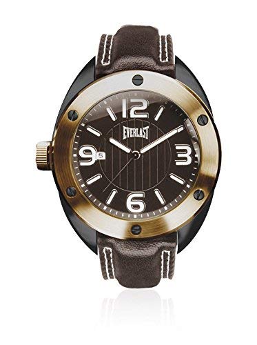 Everlast Unisex Erwachsene Analog Quarz Uhr mit Leder Armband EVER33-203-003