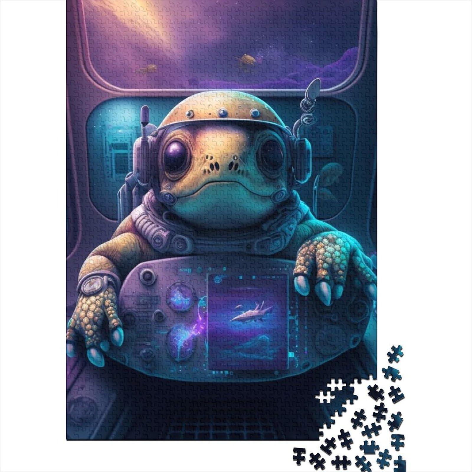 1000-teiliges Puzzle für Erwachsene, Puzzle-Geschenke, Schildkröte, Marineblau, Holzpuzzle für Erwachsene, Spielspielzeug für Erwachsene, Familienpuzzle-Geschenk (29,53 x 19,69 Zoll)