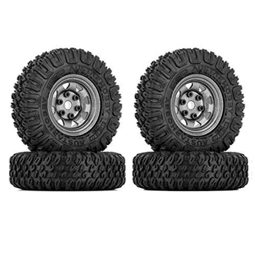 zabeto 4 STÜCKE 85 Mm 1,55 Metall Beadlock Felgen Reifen Set für 1/10 RC Crawler Auto Axial Jr D90,