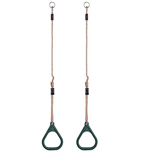 BFVAKBKYT Gymnastik Ringe,Suspension Trainer System, Schaukel Pull Up Gym Ringe Sport Pull-ups Ring Kinder Trapez Bar Pull Up Ring Spielplatz Hause Schaukel Ausrüstung(Green)