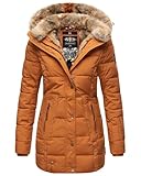 MARIKOO Damen Winter Jacke Mantel Parka warm gefütterte Winterjacke B817 [B817-Lieblings-Cinnamon-Gr.M]