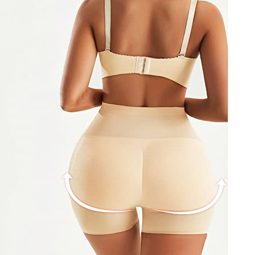 Damen Po Push Up Unterhose - Sexy Frauen Gepolsterter Po-Heber-Höschen Booty Cross-Elastic Mesh Knickers Hip Enhancer Buttock Fake Butt Briefs Shapewear,Apricot,S