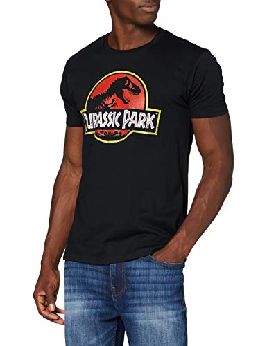 cotton division Herren Jurassic Park T-Shirt, schwarz, L