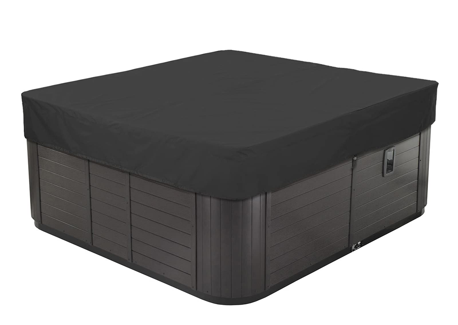 BaCover Outdoor Whirlpool Abdeckung, 210D Oxford-Gewebe Wasserdicht Spa Abdeckung Quadratische Poolabdeckung Mehrere Größen zur Auswahl,Schwarz,220x220x30cm